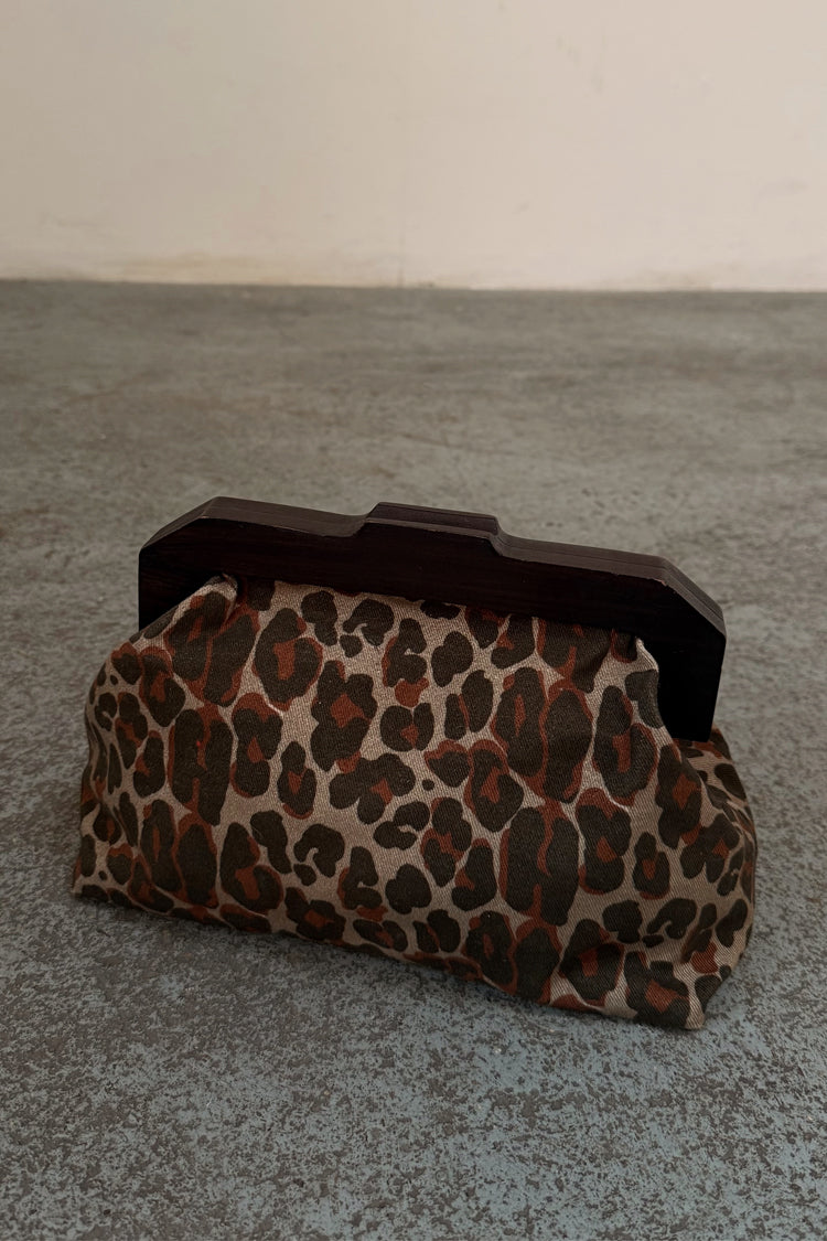 NEVER FULLY DRESSED Lucia Leopard Denim Bag