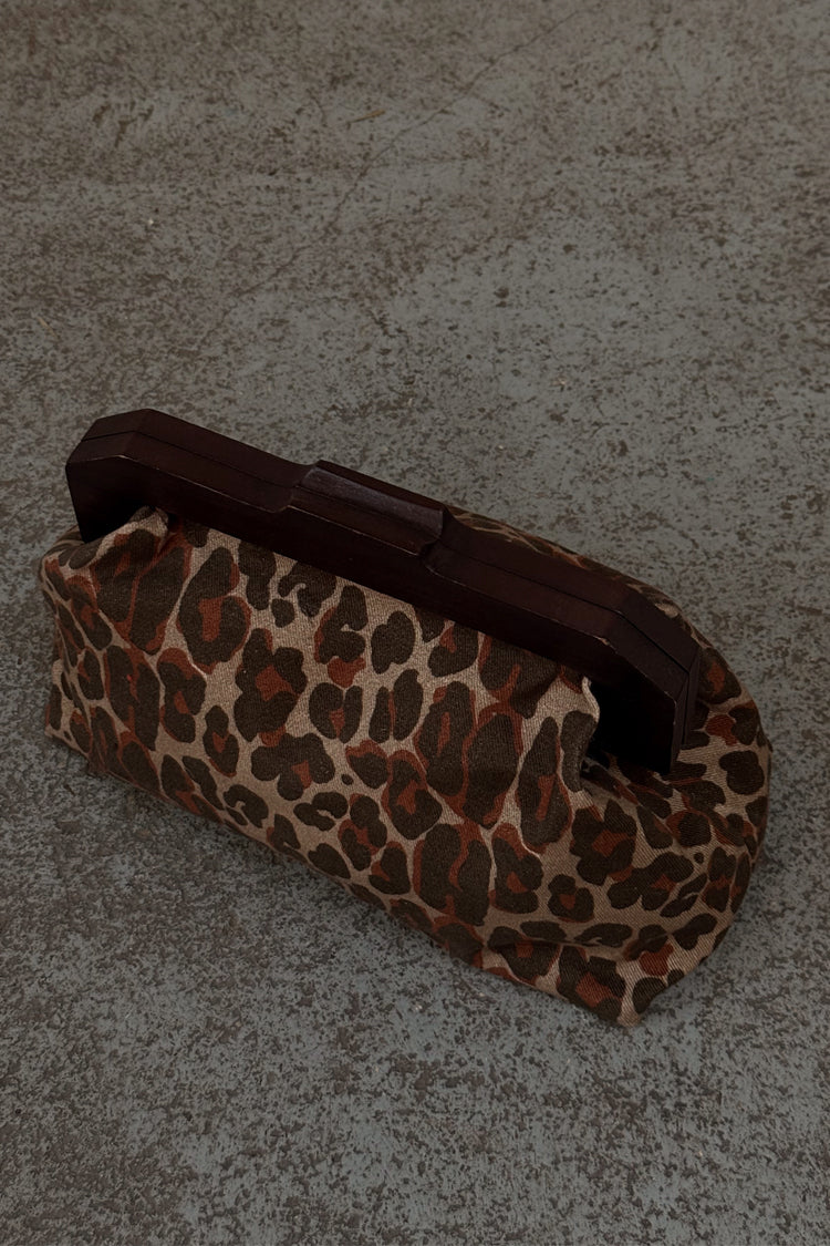 NEVER FULLY DRESSED Lucia Leopard Denim Bag