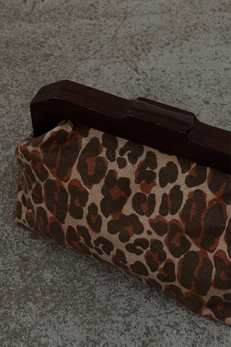 NEVER FULLY DRESSED Lucia Leopard Denim Bag