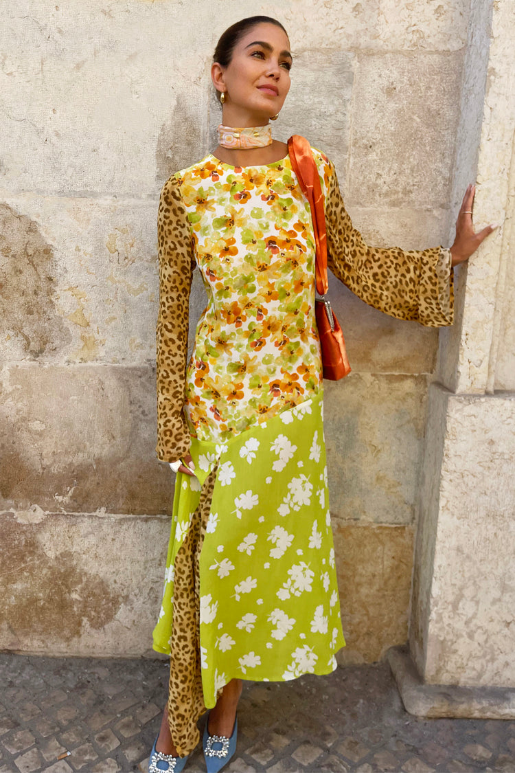 NEVER FULLY DRESSED Floral And Leopard Blair Dress