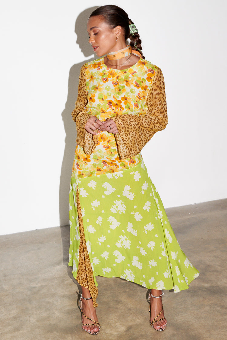 NEVER FULLY DRESSED Floral And Leopard Blair Dress