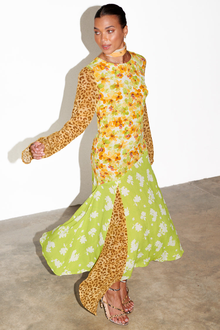 NEVER FULLY DRESSED Floral And Leopard Blair Dress