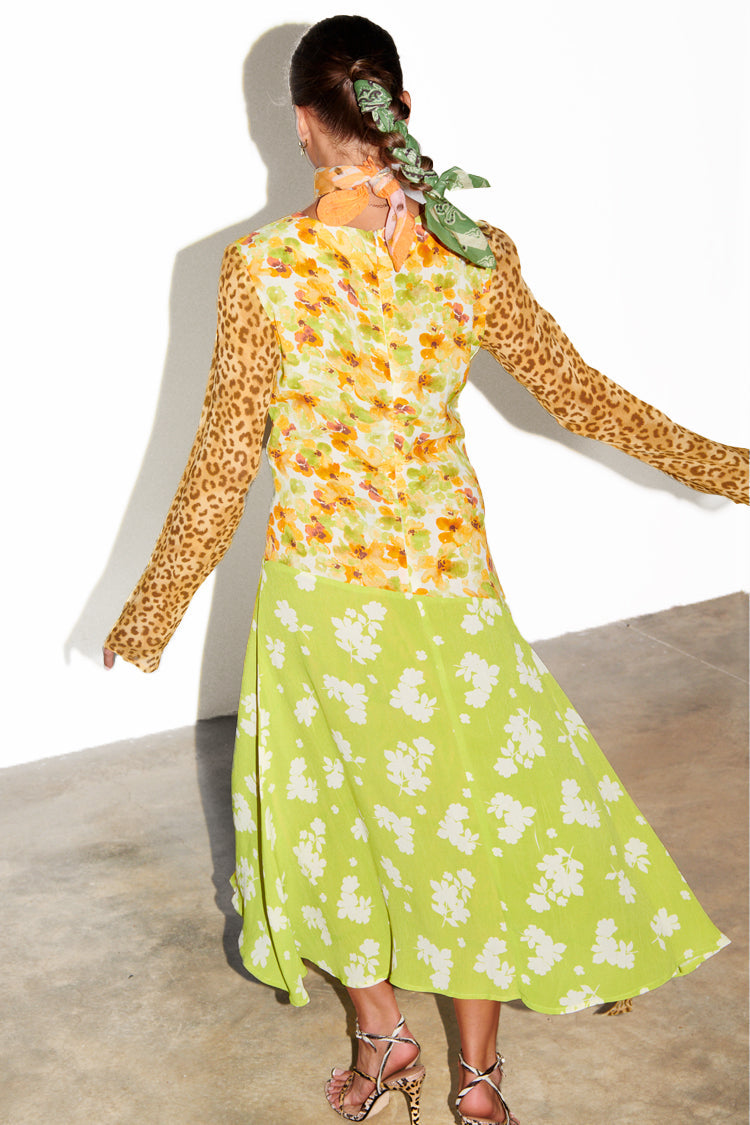 NEVER FULLY DRESSED Floral And Leopard Blair Dress Petite