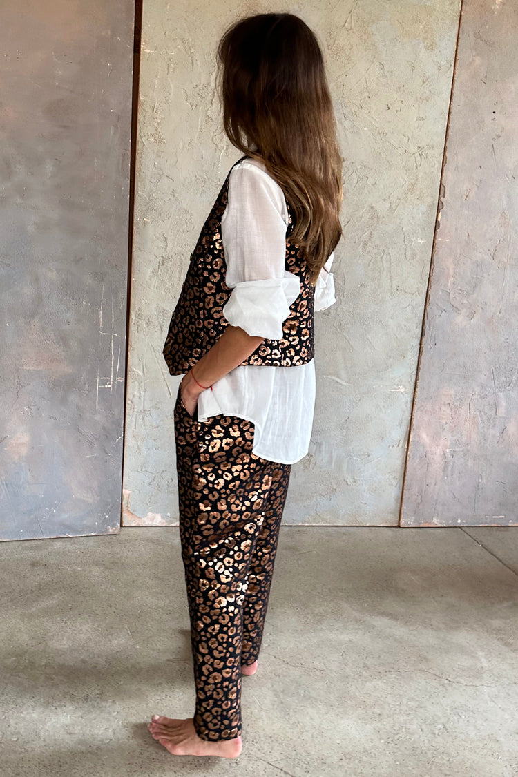  Leopard Jacquard Milo Trousers