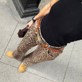 NEVER FULLY DRESSED Leopard Lucia Scallop Detail Jeans