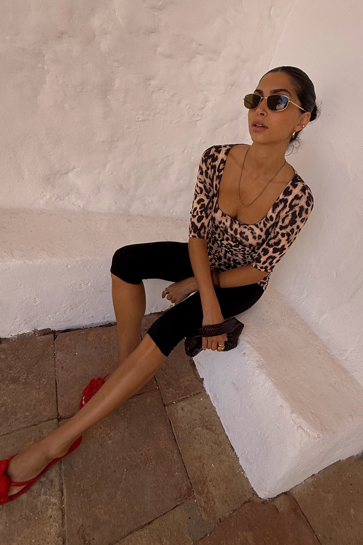 NEVER FULLY DRESSED Leopard Jersey Top