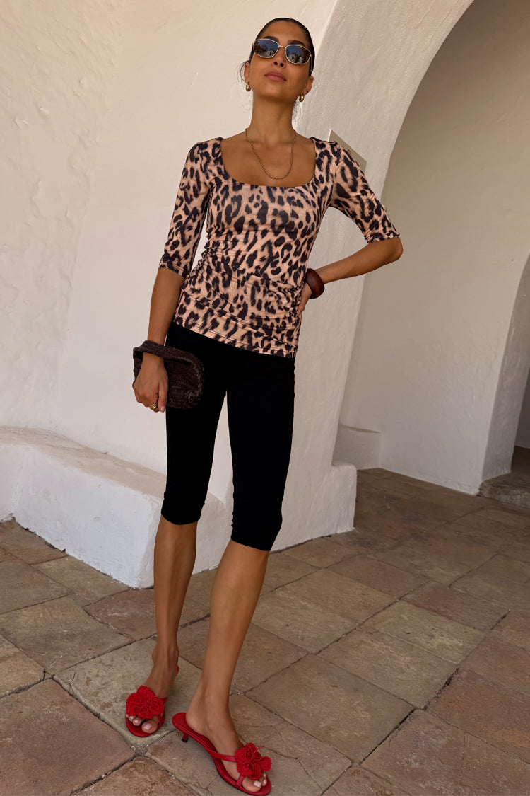 NEVER FULLY DRESSED Leopard Jersey Top