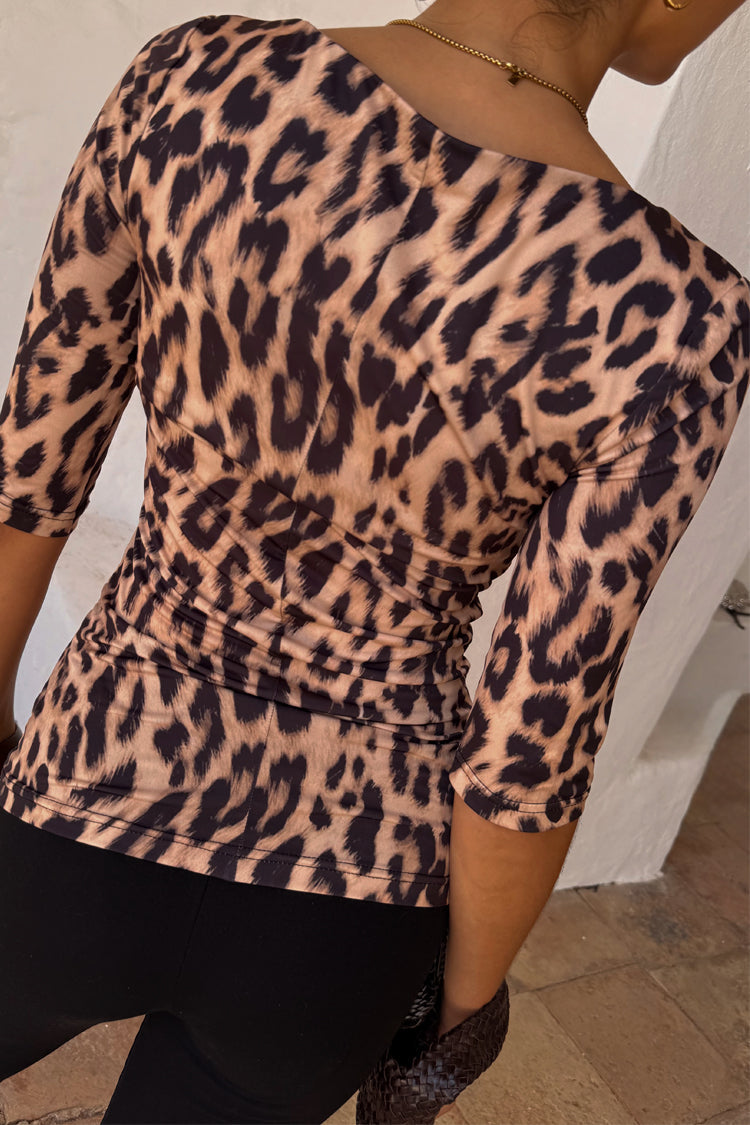 NEVER FULLY DRESSED Leopard Jersey Top