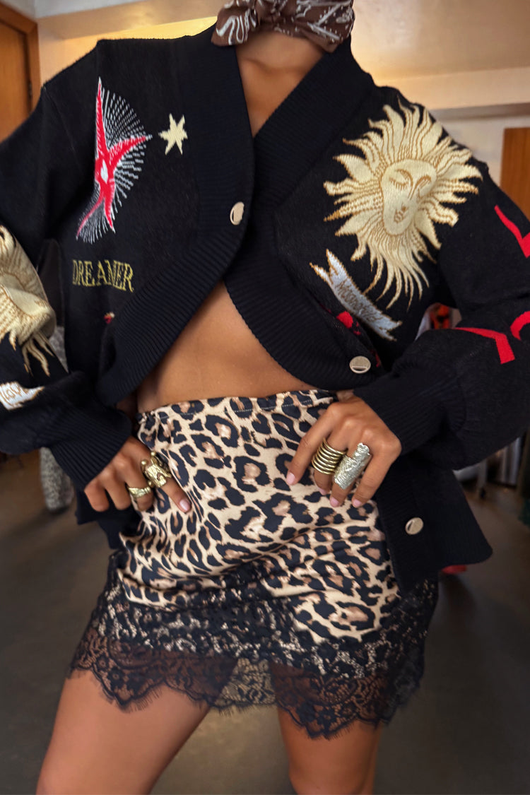 NEVER FULLY DRESSED Leopard Lace Maeva Skirt