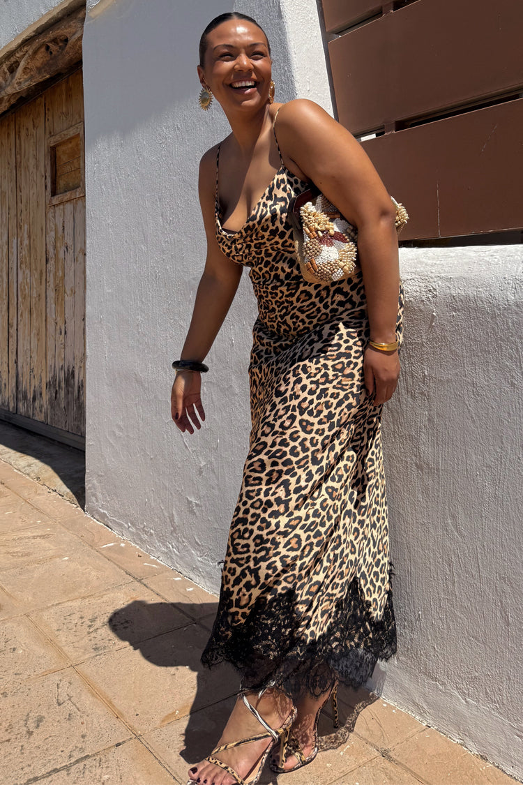 NEVER FULLY DRESSED Leopard Lace Patti Dress