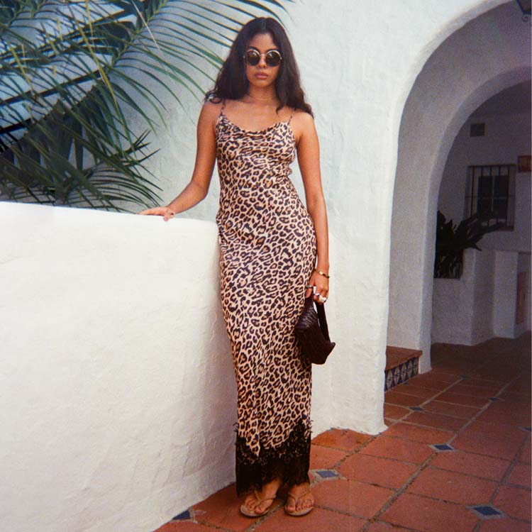 NEVER FULLY DRESSED Leopard Lace Patti Dress