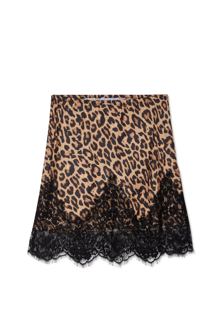NEVER FULLY DRESSED Leopard Lace Maeva Skirt