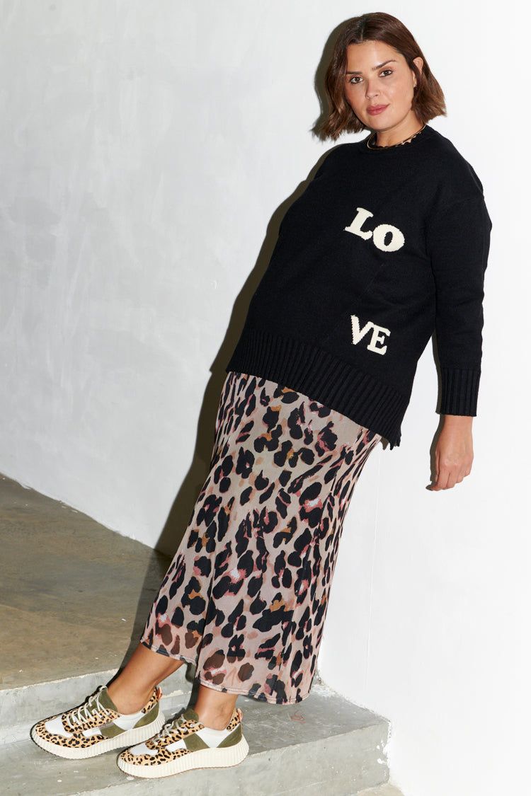 NEVER FULLY DRESSED Leopard Mesh Skirt