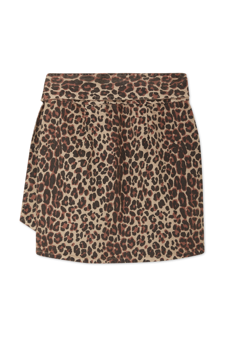 NEVER FULLY DRESSED Leopard Lucia Mini Denim Jaspre Skirt