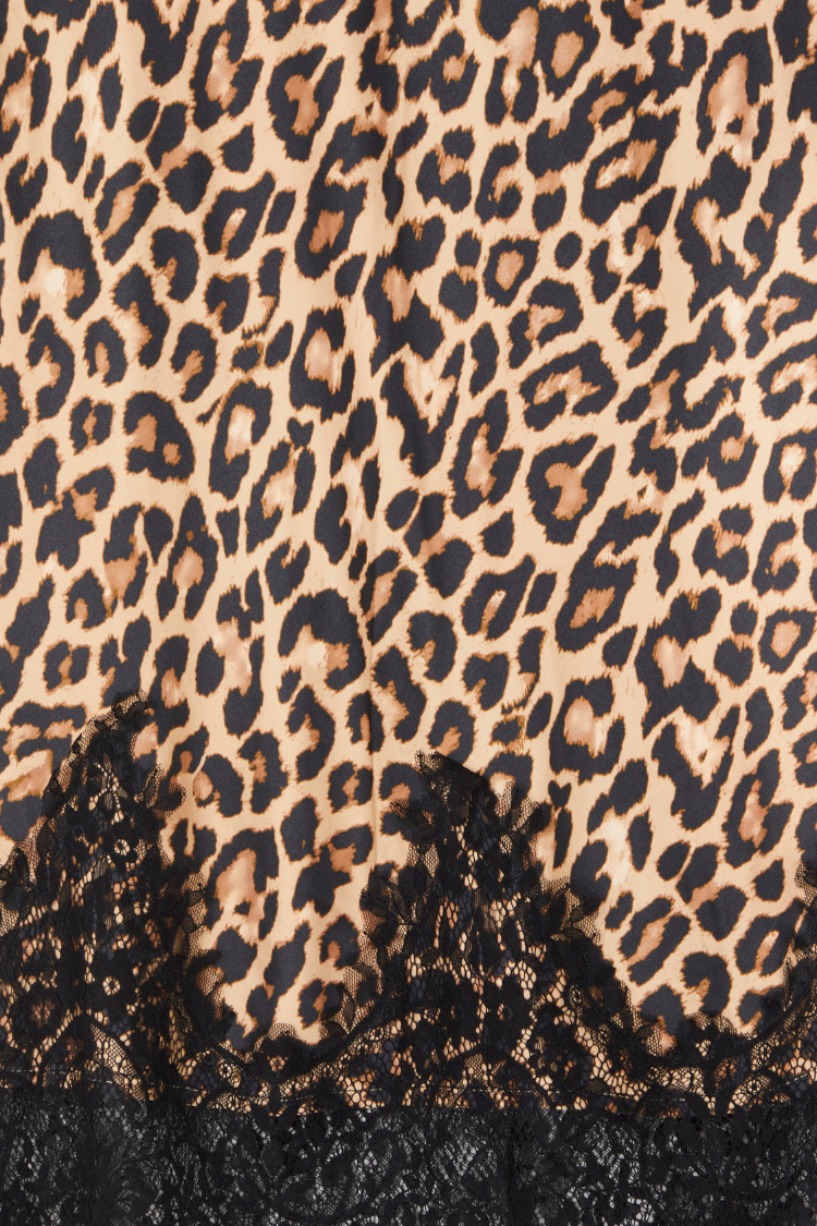 NEVER FULLY DRESSED Leopard Lace Maeva Midi Skirt