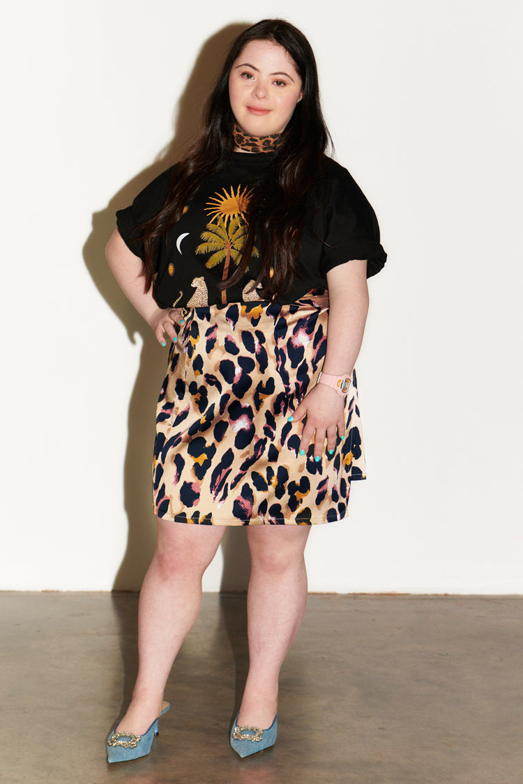 NEVER FULLY DRESSED Leopard Mini Jaspre Skirt