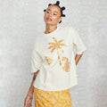 NEVER FULLY DRESSED Cream And Gold Mosaic Leopard T-Shirt
