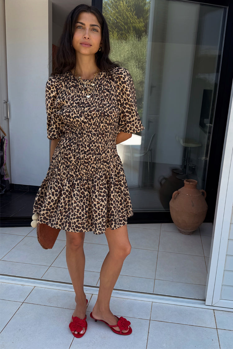 NEVER FULLY DRESSED Leopard Mini Nara Dress
