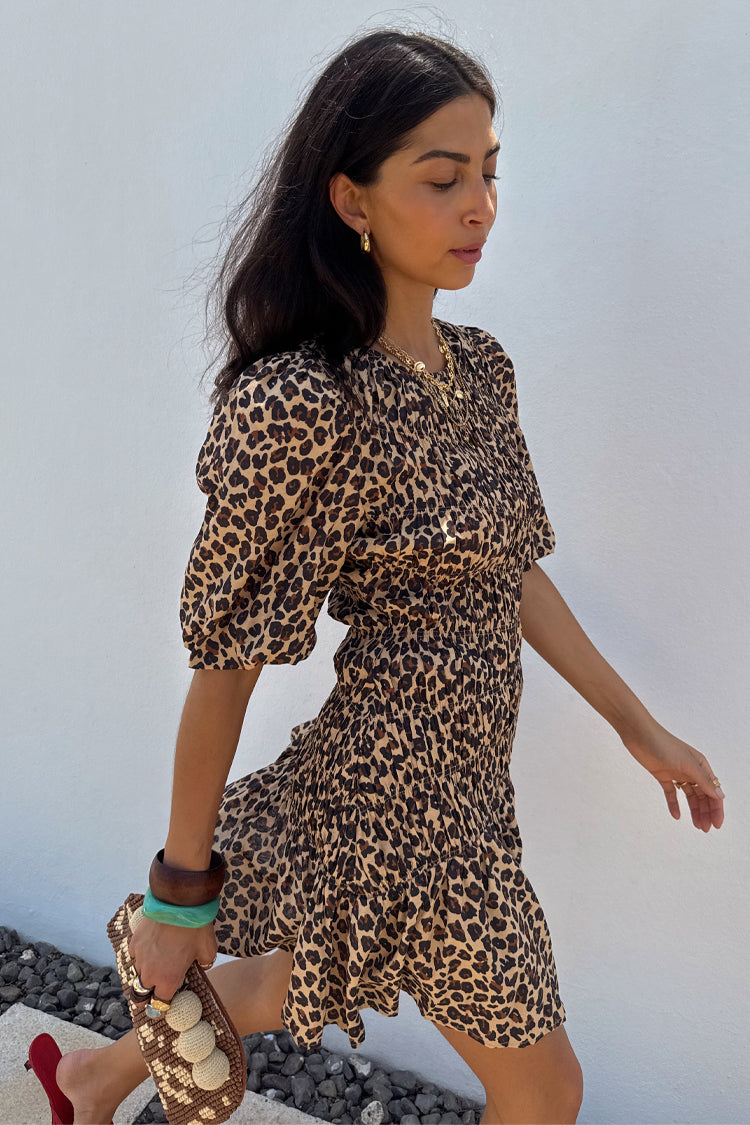 NEVER FULLY DRESSED Leopard Mini Nara Dress