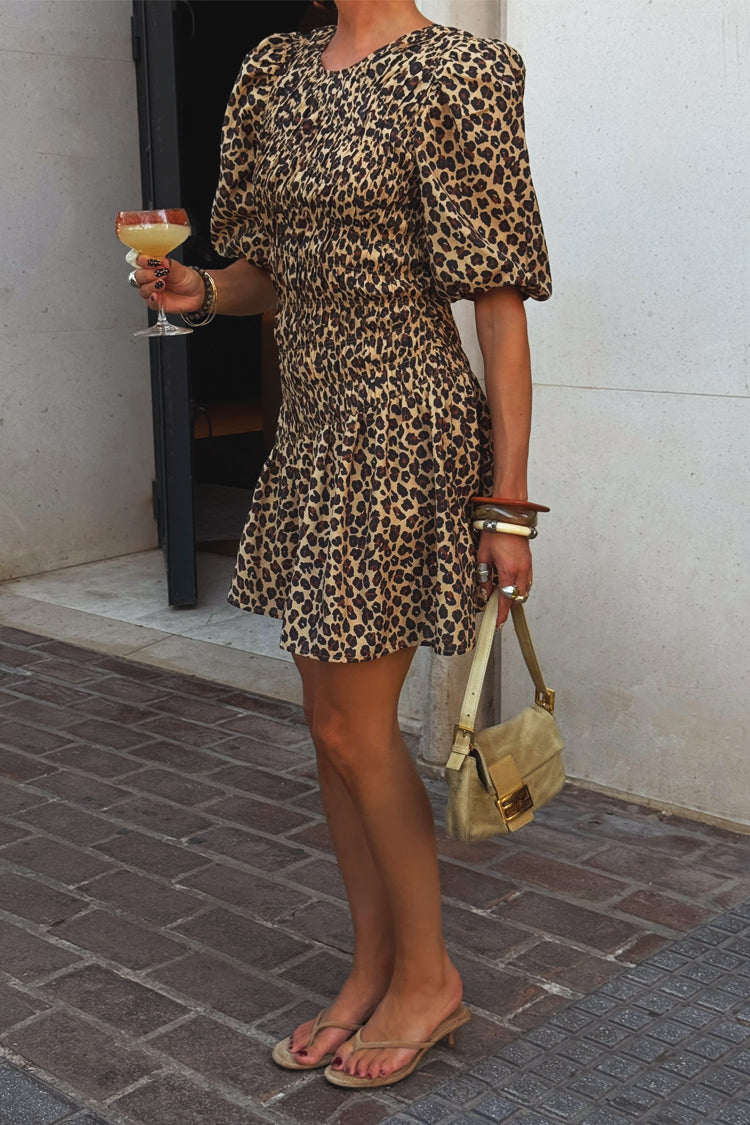 NEVER FULLY DRESSED Leopard Mini Nara Dress