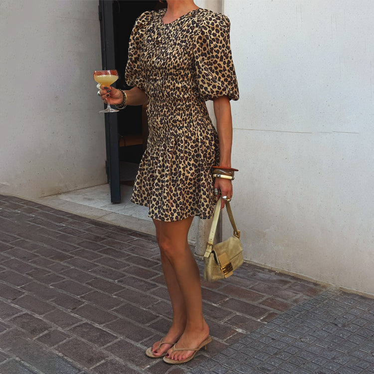 NEVER FULLY DRESSED Leopard Mini Nara Dress