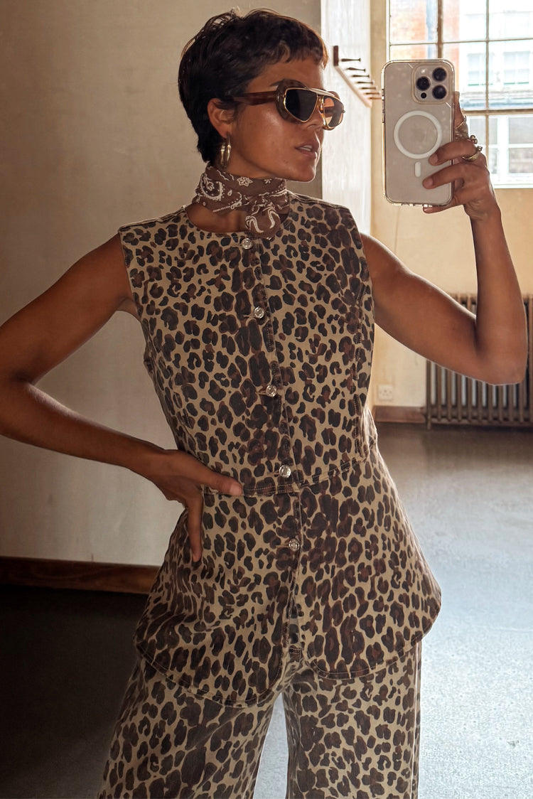 NEVER FULLY DRESSED Leopard Waistcoat