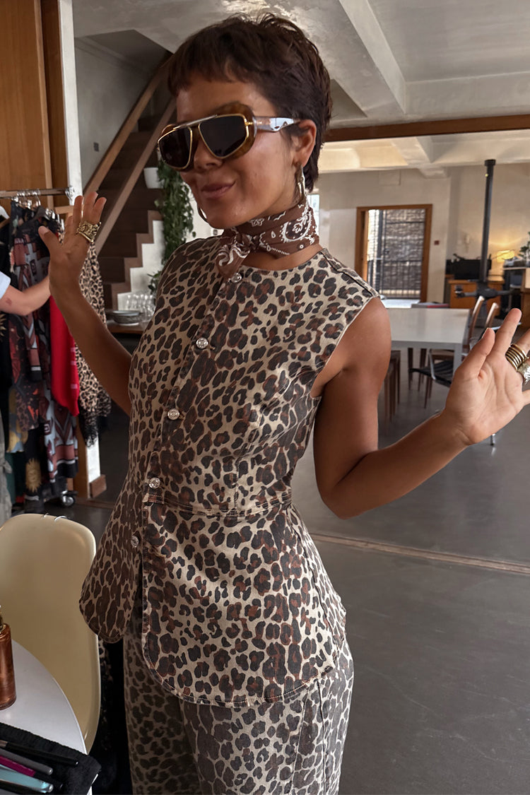 NEVER FULLY DRESSED Leopard Waistcoat