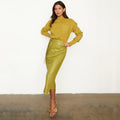 NEVER FULLY DRESSED Lime Vegan Leather Jaspre Skirt