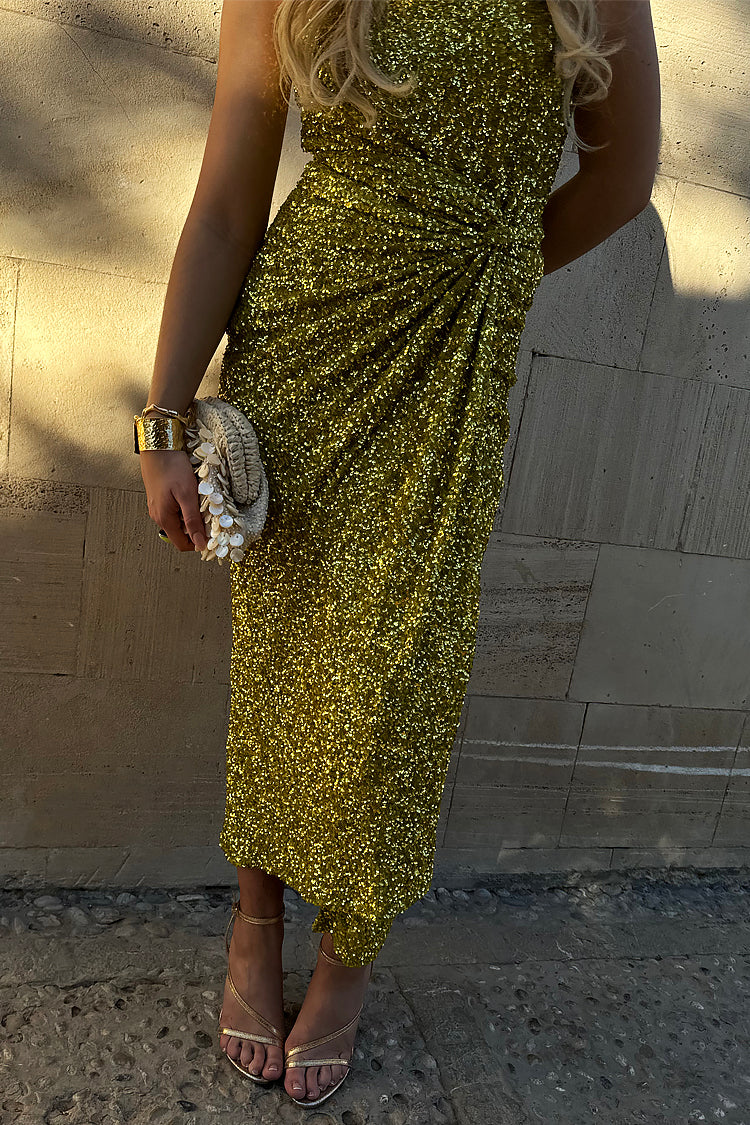 NEVER FULLY DRESSED Lime Sequin Jaspre Skirt