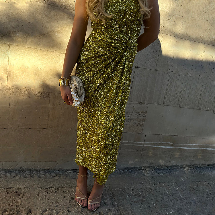 NEVER FULLY DRESSED Lime Sequin Jaspre Skirt
