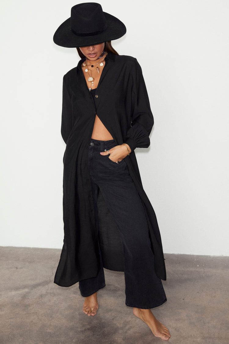 NEVER FULLY DRESSED Black Longlined Running Wilder Miley Shirt