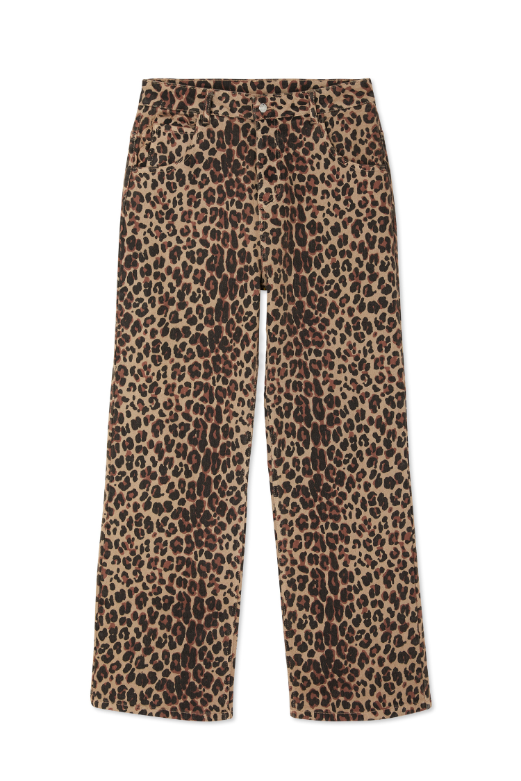 NEVER FULLY DRESSED Leopard Lucia Scallop Detail Jeans Petite