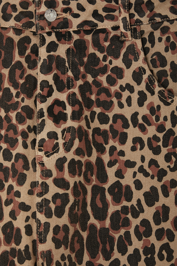 NEVER FULLY DRESSED Leopard Lucia Scallop Detail Jeans