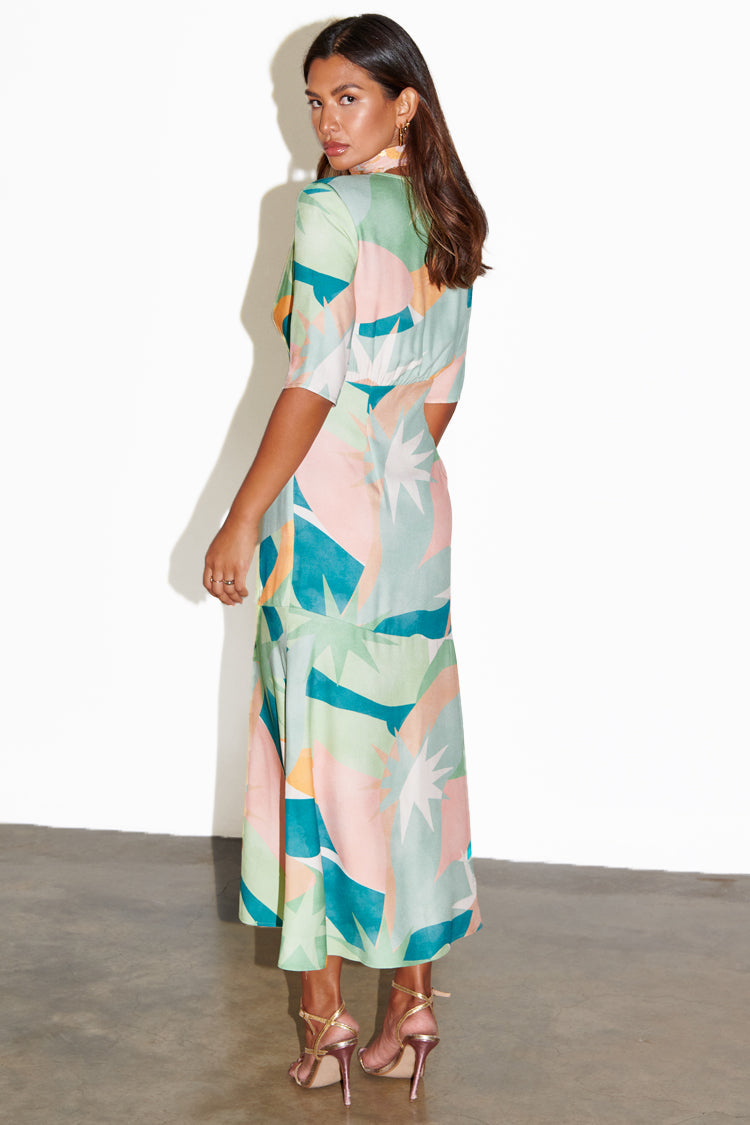 NEVER FULLY DRESSED Sage Lyra Poppy Midi Dress