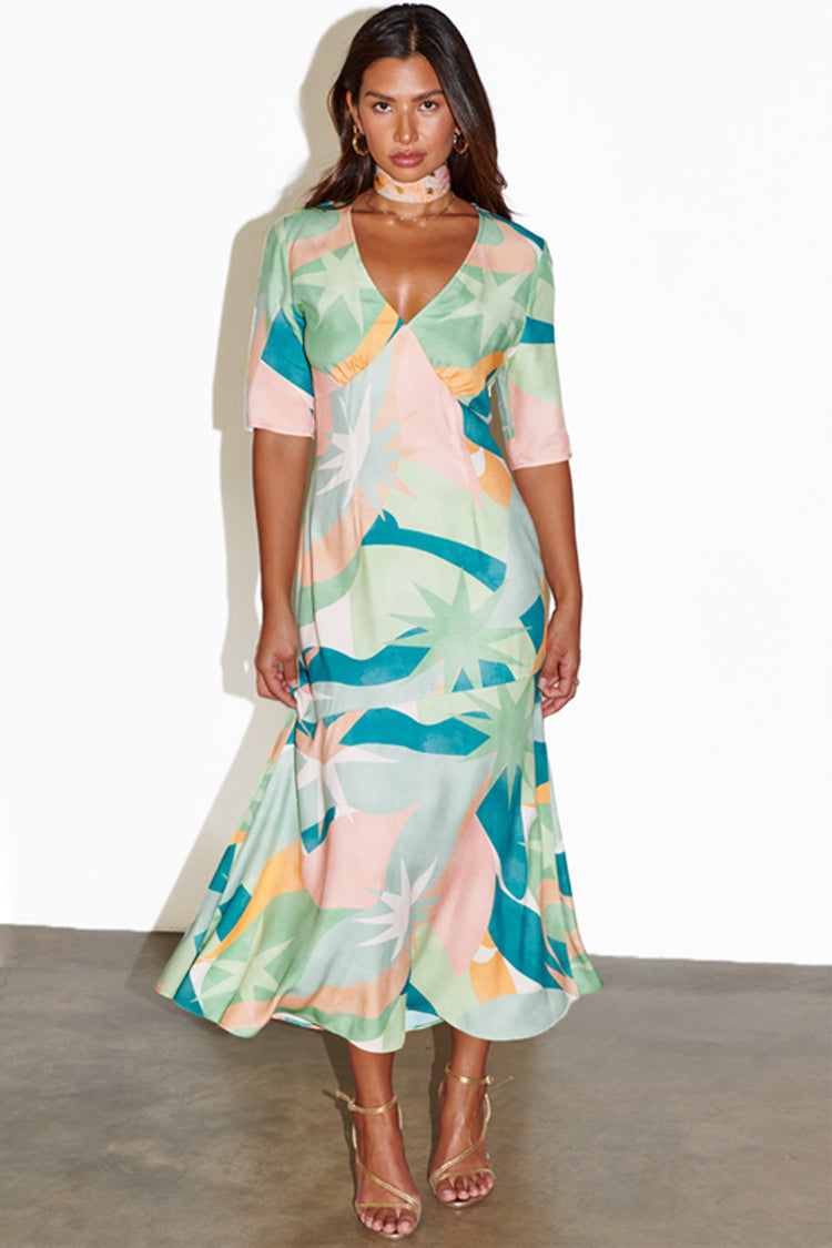 NEVER FULLY DRESSED Sage Lyra Poppy Midi Dress