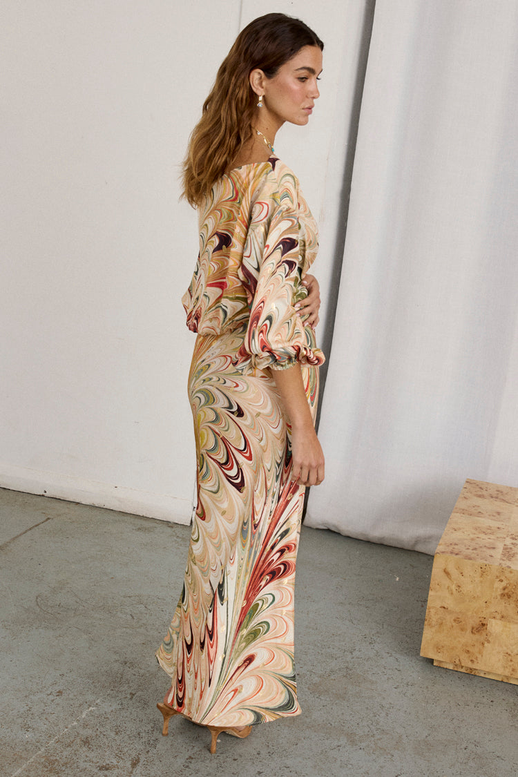 NEVER FULLY DRESSED Multi Marble Tilly Dress Petite