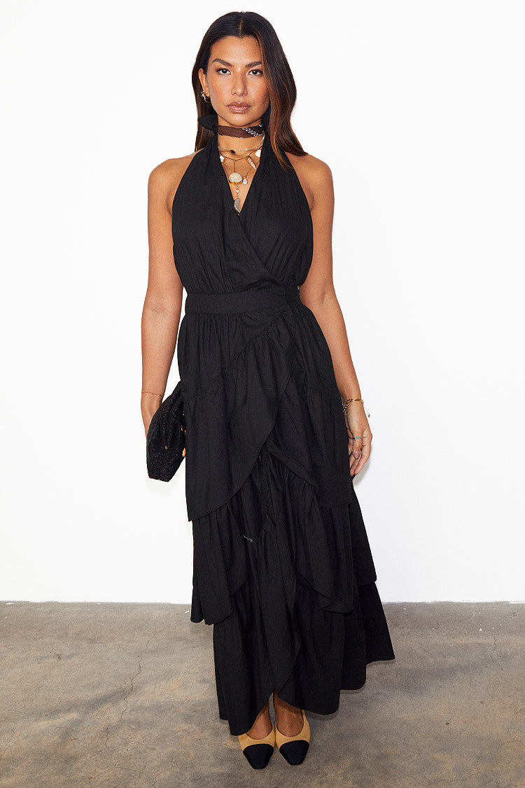 NEVER FULLY DRESSED Black Matilda Wrap Dress