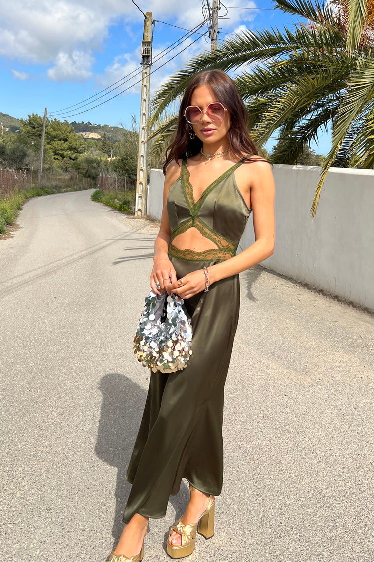 NEVER FULLY DRESSED Khaki Lace Mimi Dress