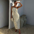 NEVER FULLY DRESSED Cream Mirror Taliah Midi Dress