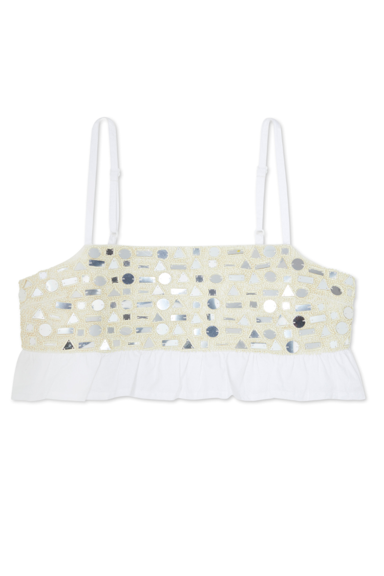 NEVER FULLY DRESSED Cream Mirror Gabbi Top