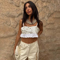 NEVER FULLY DRESSED Cream Mirror Gabbi Top