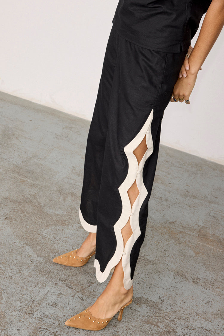NEVER FULLY DRESSED Mono Scallop Trousers