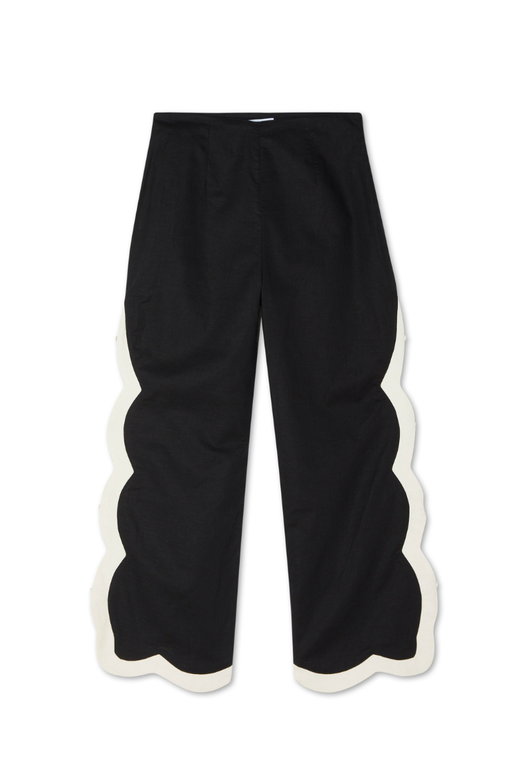 NEVER FULLY DRESSED Mono Scallop Trousers