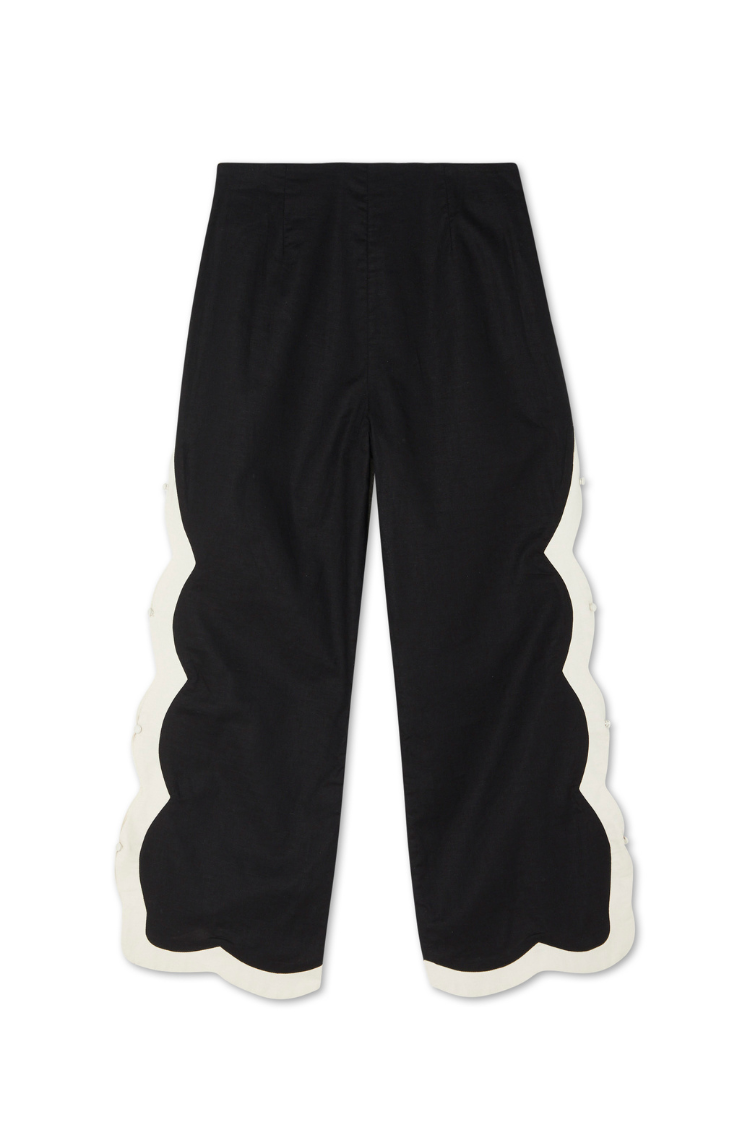 NEVER FULLY DRESSED Mono Scallop Trousers