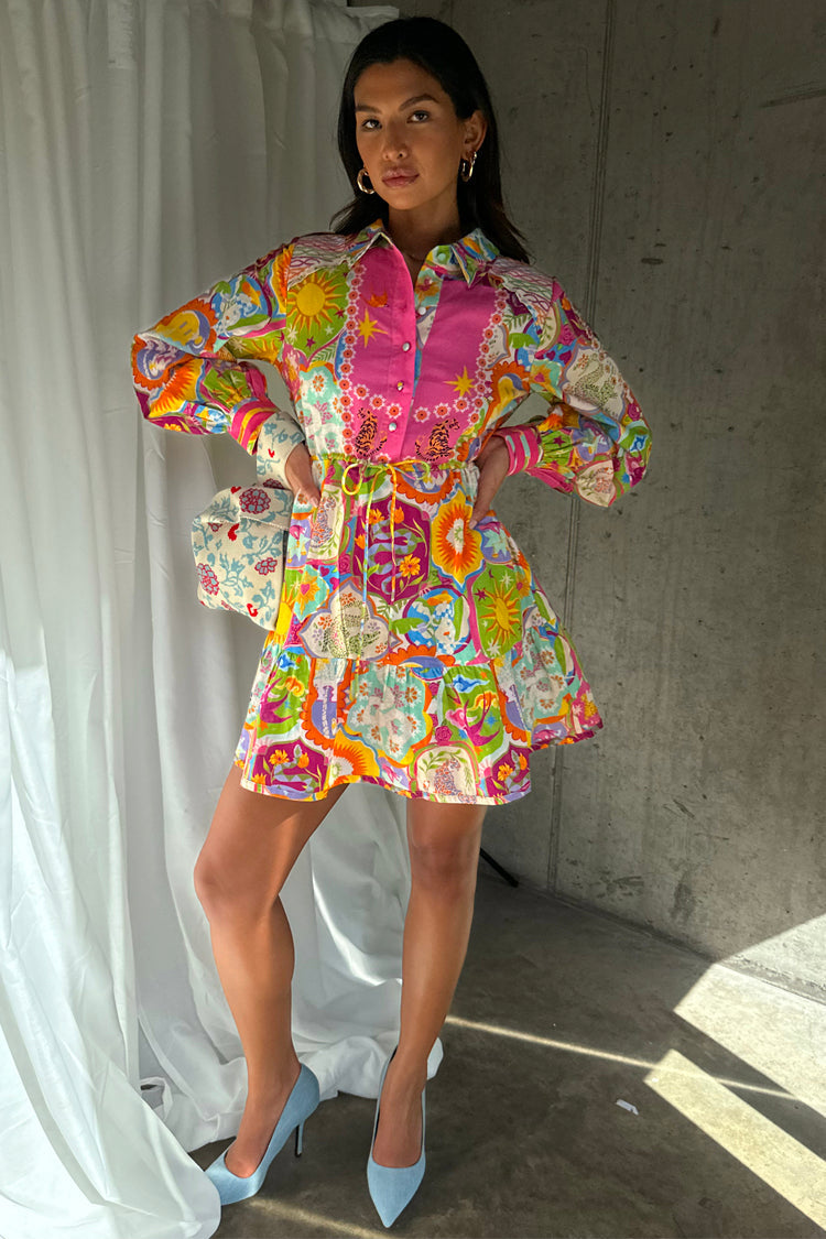 NEVER FULLY DRESSED Mosaic Savannah Mini Dress Petite