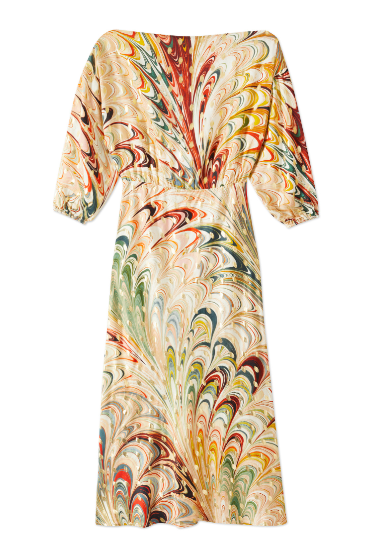 NEVER FULLY DRESSED Multi Marble Tilly Dress Petite
