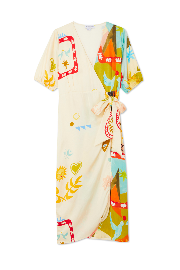 NEVER FULLY DRESSED Multi Sundazed Summer Vienna Wrap Dress