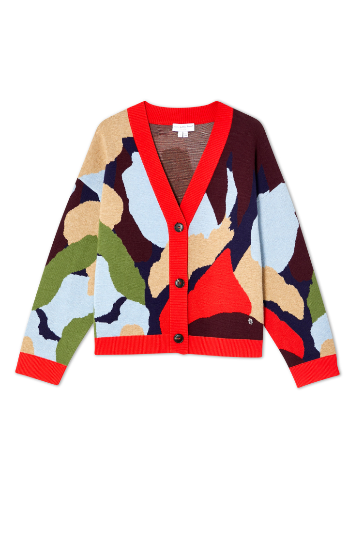 NEVER FULLY DRESSED Navy Abstract Callie Cardigan