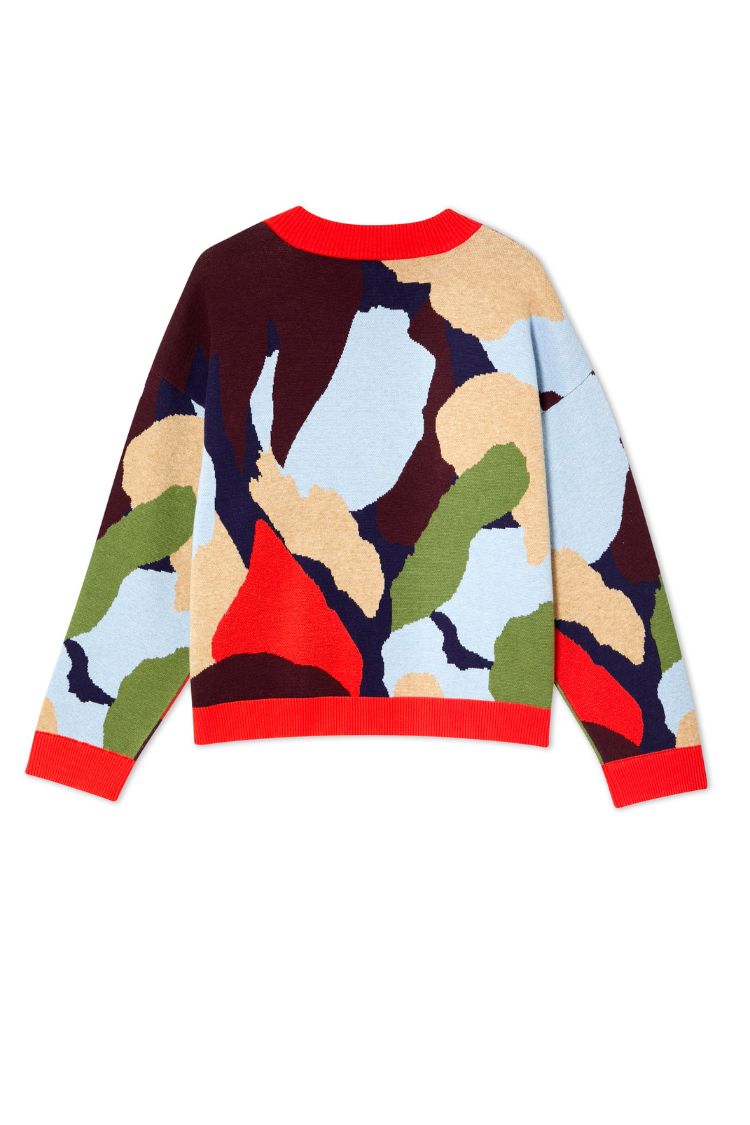 NEVER FULLY DRESSED Navy Abstract Callie Cardigan