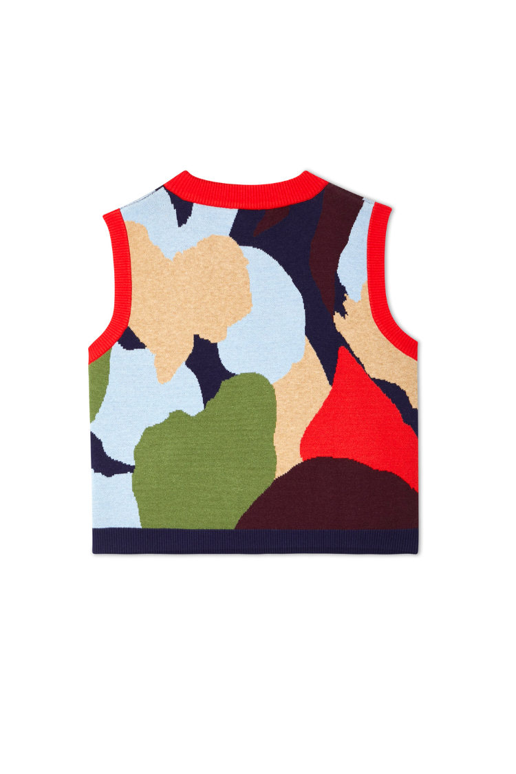 NEVER FULLY DRESSED Navy Abstract Knit Tank